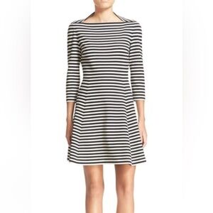 Kate Spade Monochrome Striped Long Sleeve Dress